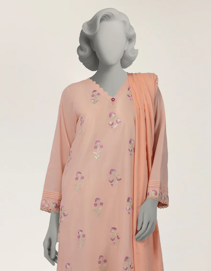 PINK JACQUARD 3PC STITCHED | JLAWN-S-26-376/S THREAD GARDEN-05 - Image 3