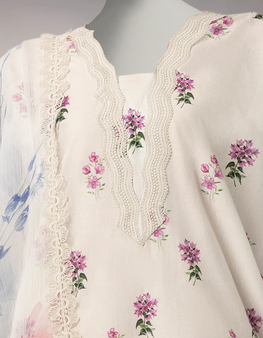 WHITE LAWN 3PC UNSTITCHED | JLAWN-S-26-3765 FLORAL MYSTIC-3 - Image 3