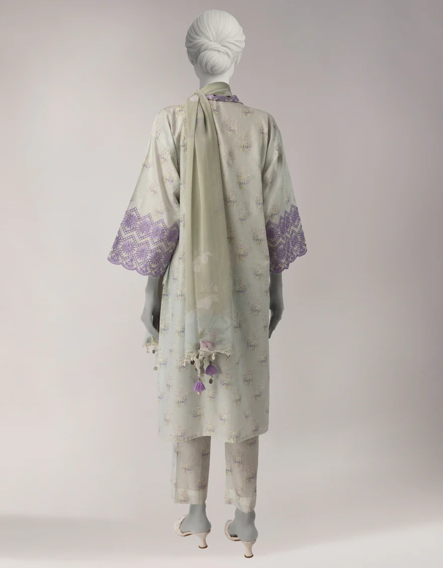 BLUE LAWN 3PC UNSTITCHED | JLAWN-S-26-3767 FLORAL MYSTIC-5 - Image 2