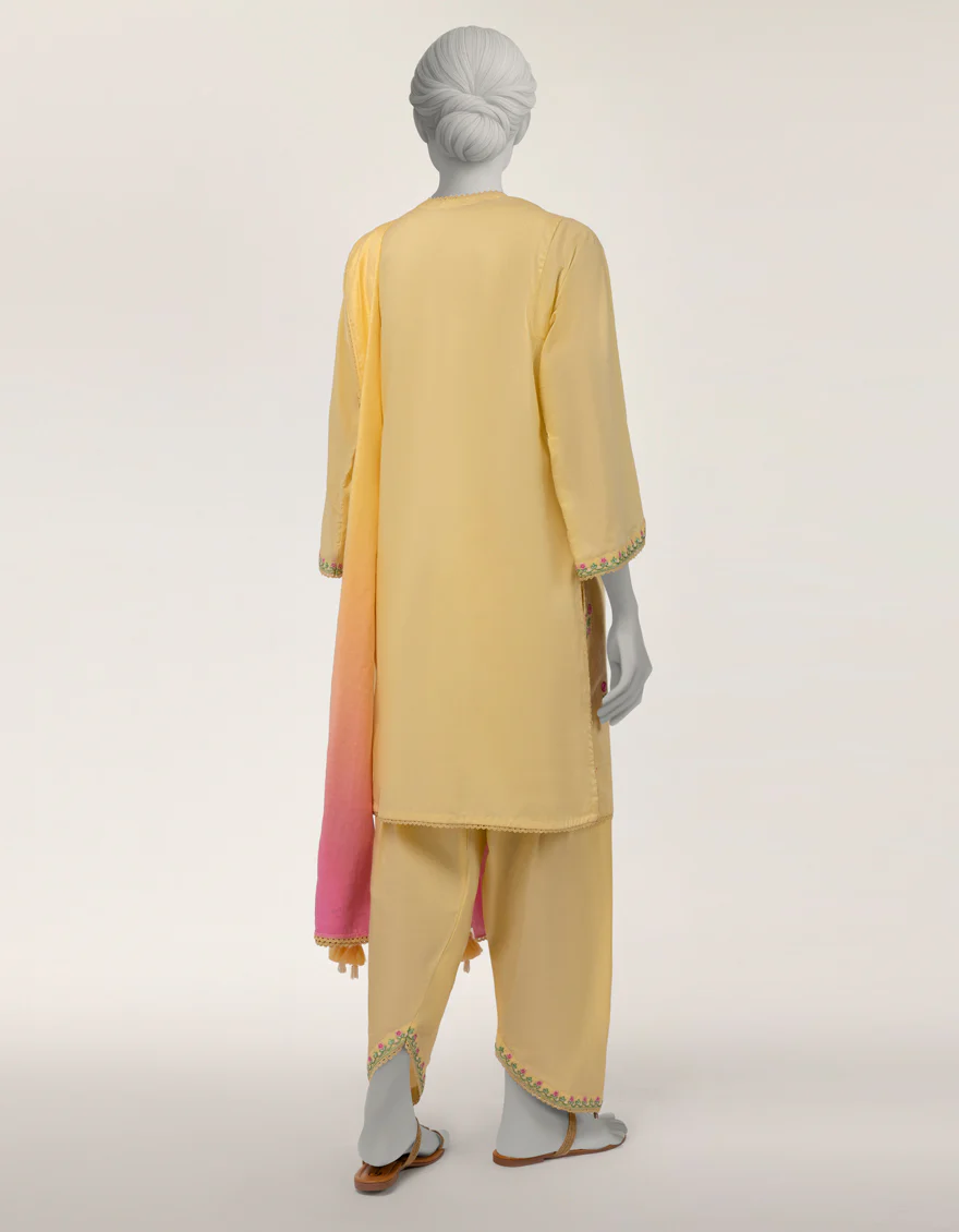 YELLOW LAWN 3PC STITCHED | JLAWN-S-26-377/S THREAD GARDEN-06 - Image 2