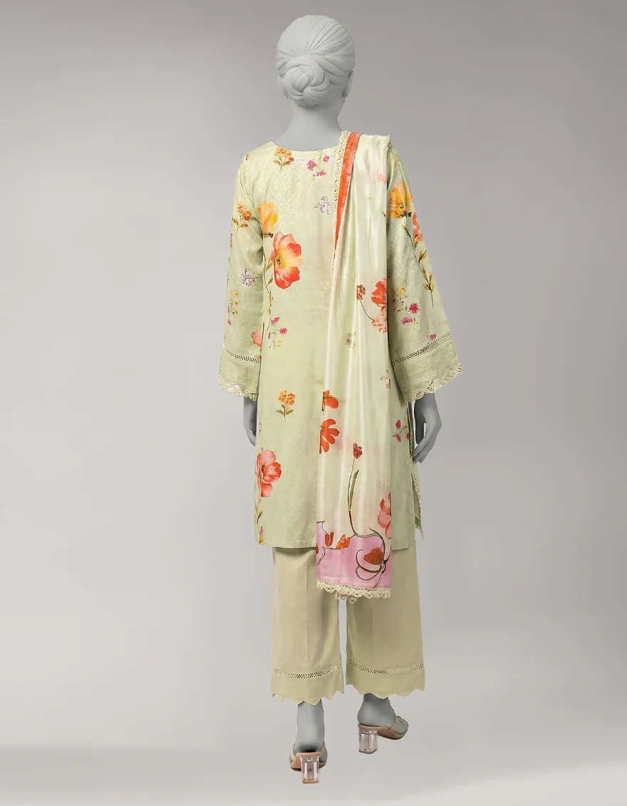 MULTICOLOR DOBBY 3PC UNSTITCHED | JLAWN-S-26-3803 CHINAR-1 - Image 3
