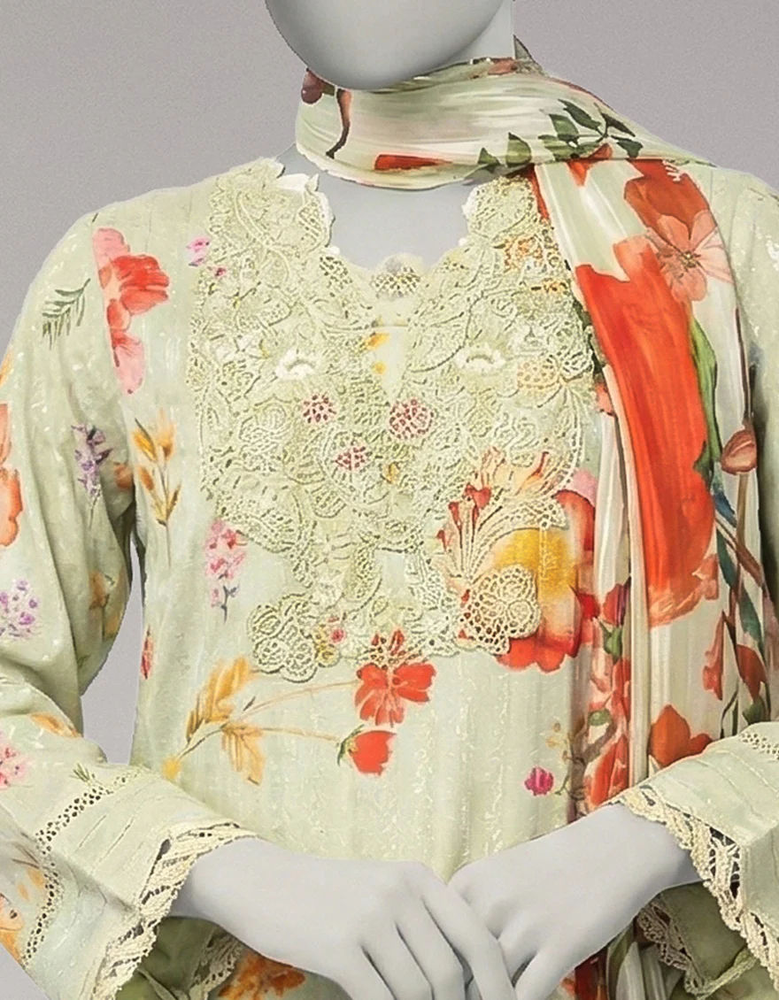 MULTICOLOR DOBBY 3PC UNSTITCHED | JLAWN-S-26-3803 CHINAR-1 - Image 4