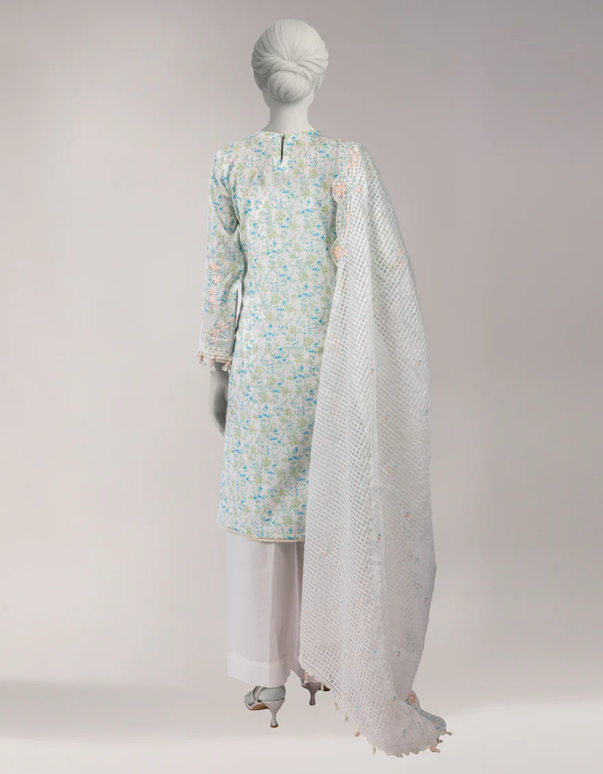 MULTICOLOR DORIA 3PC UNSTITCHED | JLAWN-S-26-3807 HILL SIDE-1 - Image 2