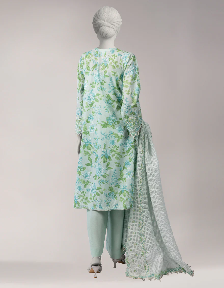 MULTICOLOR DORIA 3PC UNSTITCHED | JLAWN-S-26-3808 HILL SIDE-2 - Image 2