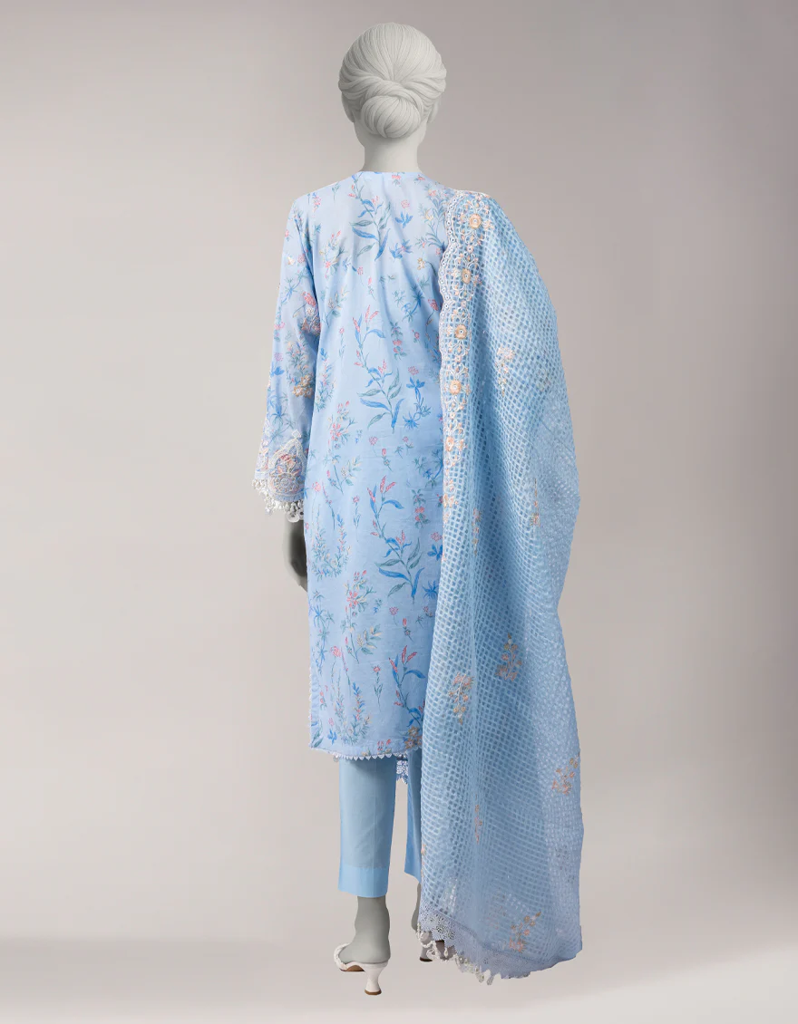 MULTICOLOR DORIA 3PC UNSTITCHED | JLAWN-S-26-3809 HILL SIDE-3 - Image 2