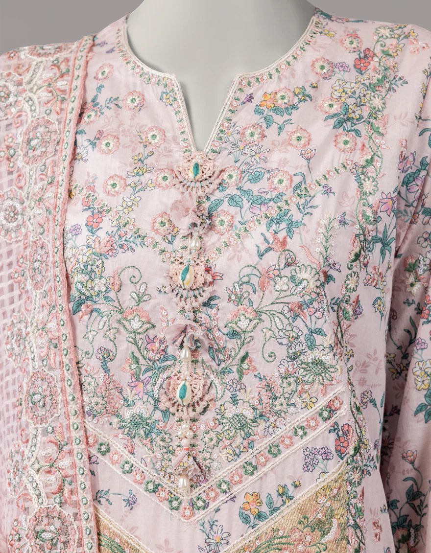 MULTICOLOR DORIA 3PC UNSTITCHED | JLAWN-S-26-3810 HILL SIDE-4 - Image 3