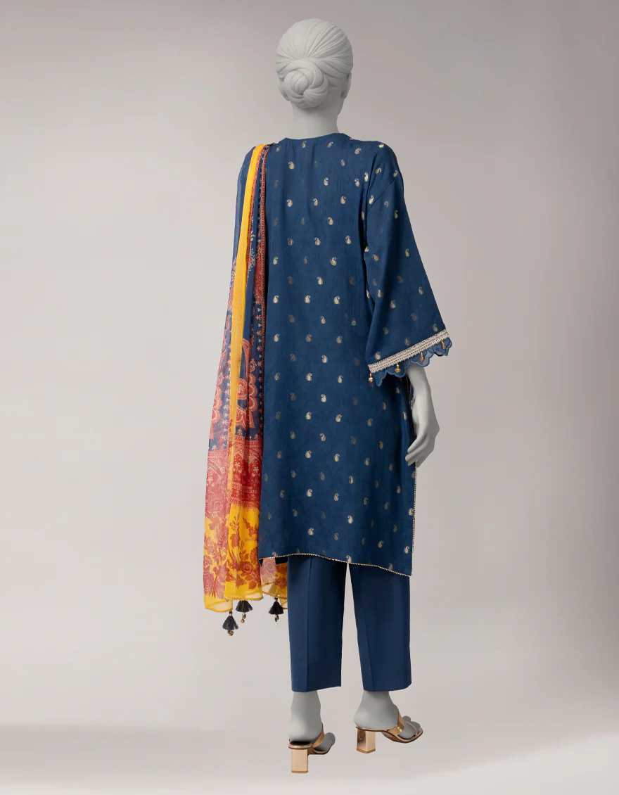BLUE ZARI LAWN 3PC UNSTITCHED | JLAWN-S-26-3817 EASTERN HUES-3 - Image 2