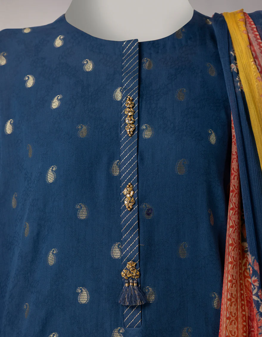 BLUE ZARI LAWN 3PC UNSTITCHED | JLAWN-S-26-3817 EASTERN HUES-3 - Image 3