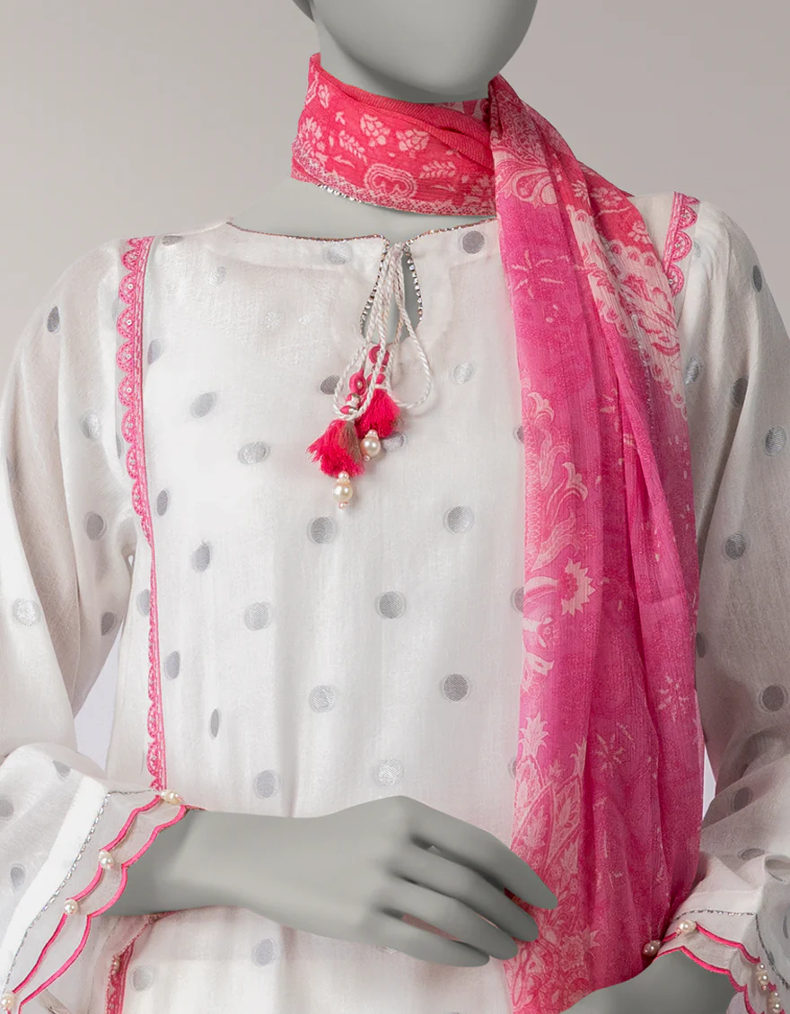 WHITE ZARI LAWN 3PC UNSTITCHED | JLAWN-S-26-3818 EASTERN HUES-4 - Image 3