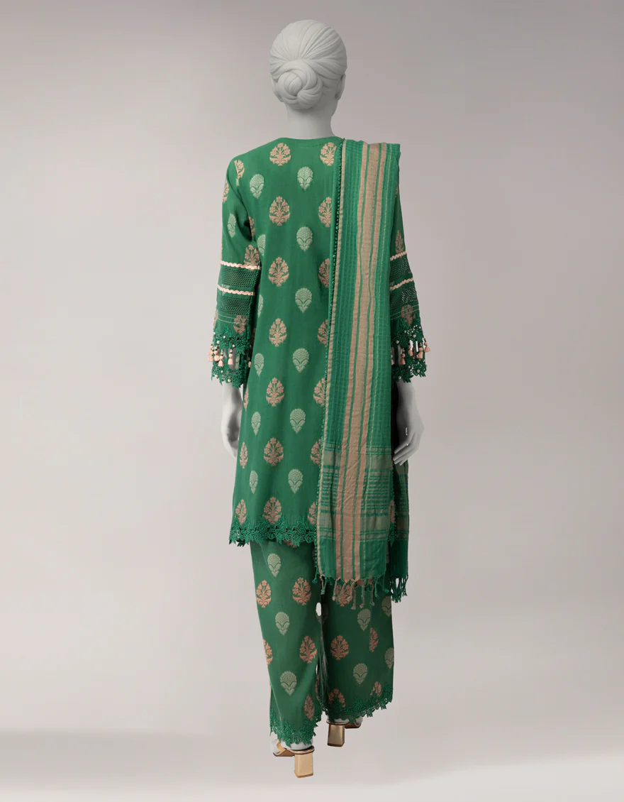 GREEN DOBBY 3PC UNSTITCHED | JLAWN-S-26-3820 SERENITY-2 - Image 2