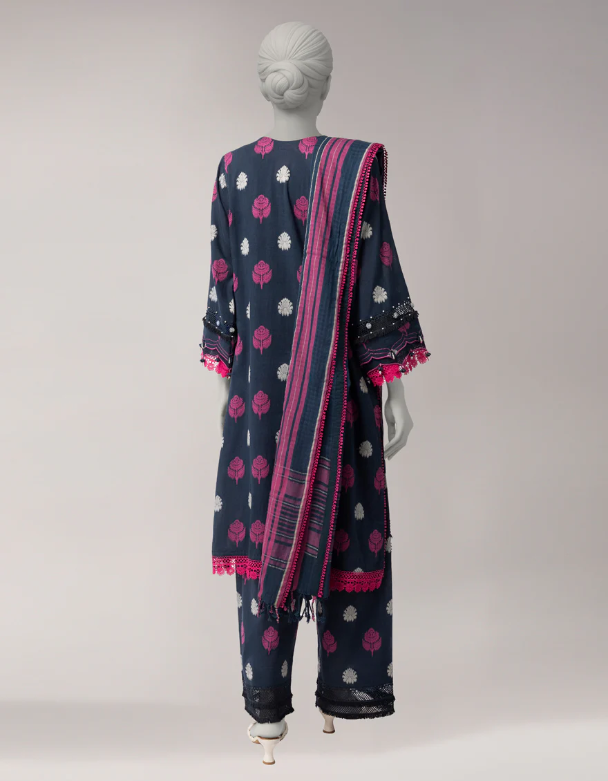 BLUE DOBBY 3PC UNSTITCHED | JLAWN-S-26-3821 SERENITY-3 - Image 2