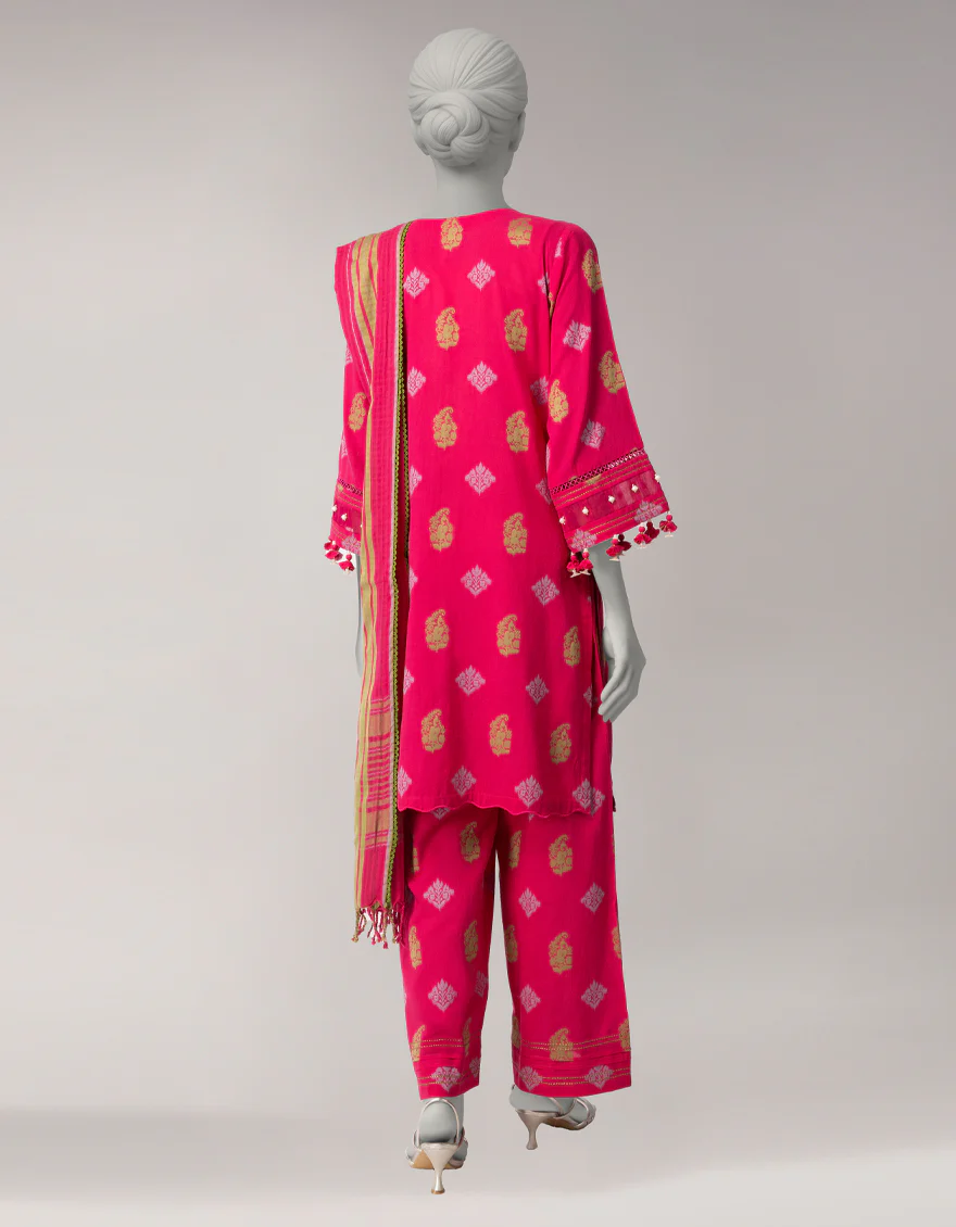 PINK DOBBY 3PC UNSTITCHED | JLAWN-S-26-3822 SERENITY-4 - Image 2