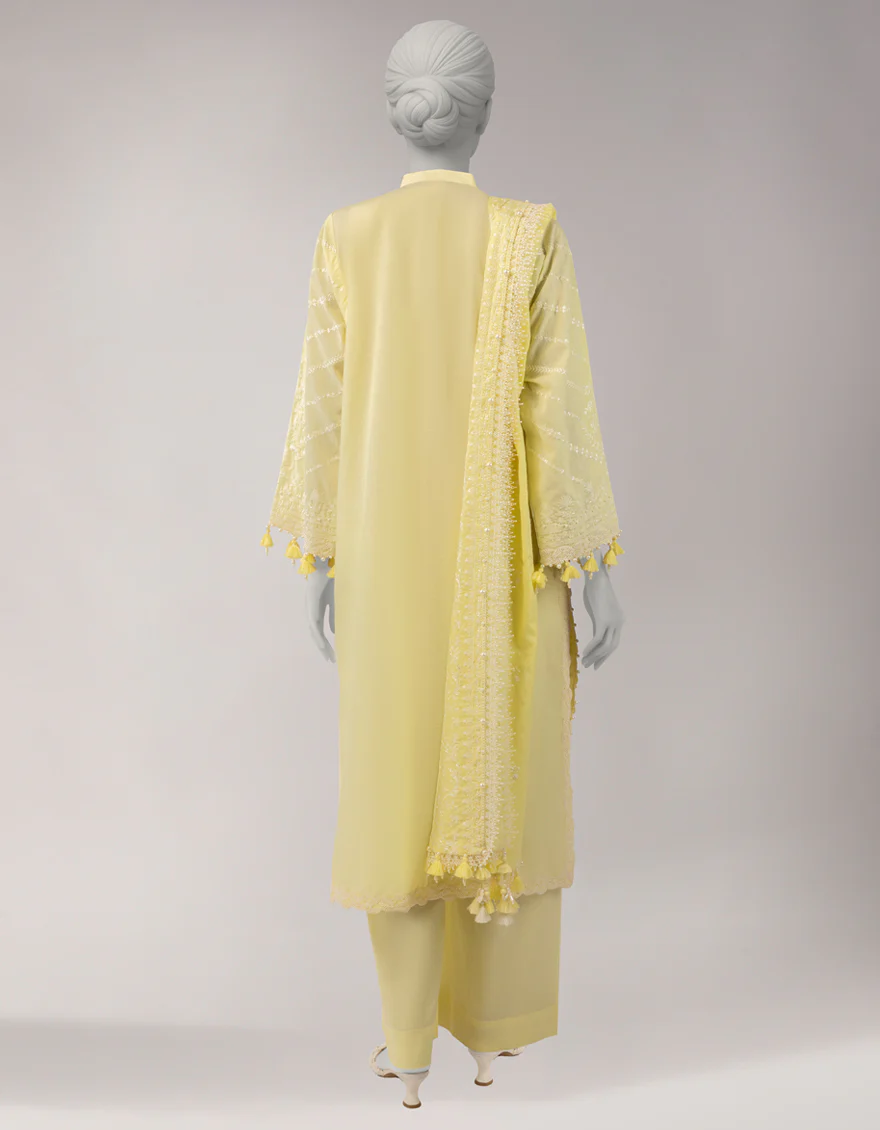 YELLOW LAWN 3PC UNSTITCHED | JLAWN-S-26-3823 VINTAGE-1 - Image 2