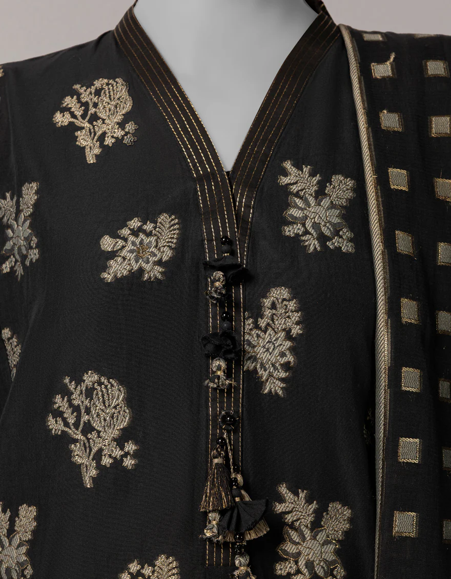 GREEN DOBBY 3PC UNSTITCHED | JLAWN-S-26-3828 DIVINE-2 - Image 3