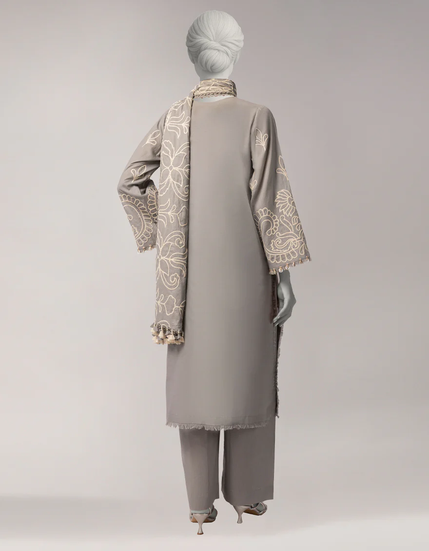 GREY LAWN 3PC UNSTITCHED | JLAWN-S-26-3845 ROYAL DYNASTY-7 - Image 2