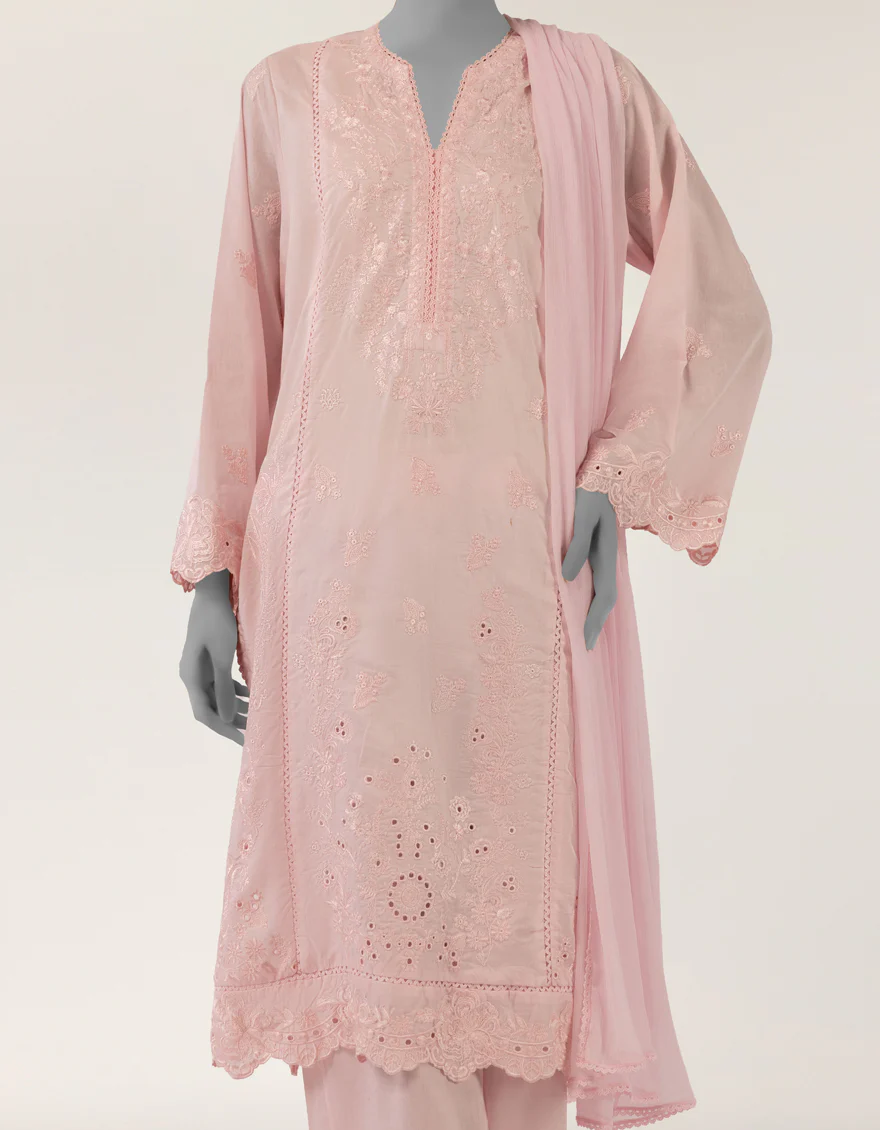 PINK LAWN 3PC STITCHED | JLAWN-S-26-402/S SEHIFFLI-1 - Image 4