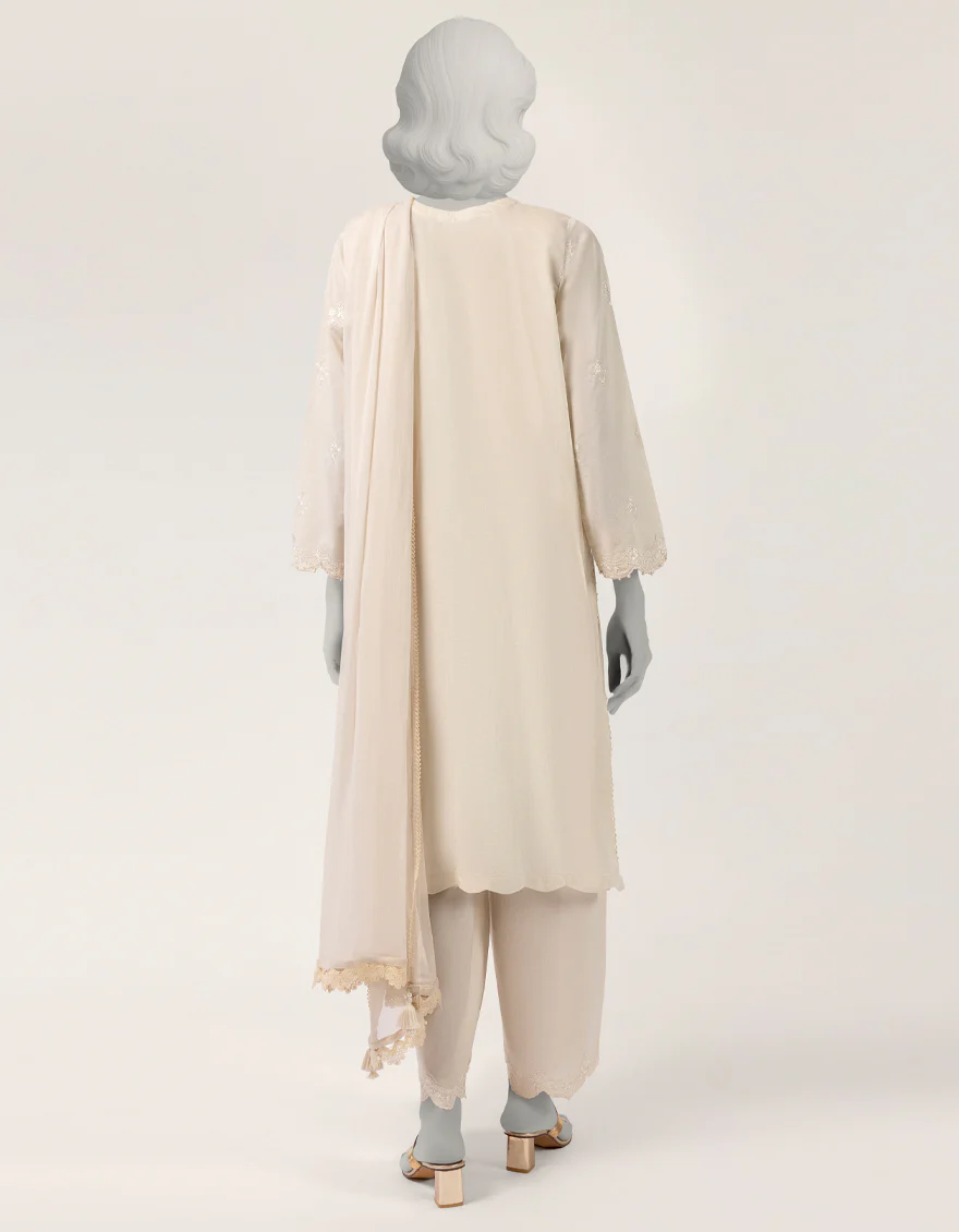 OFF WHITE LAWN 3PC STITCHED | JLAWN-S-26-403/S SCHIFFLI-2 - Image 3