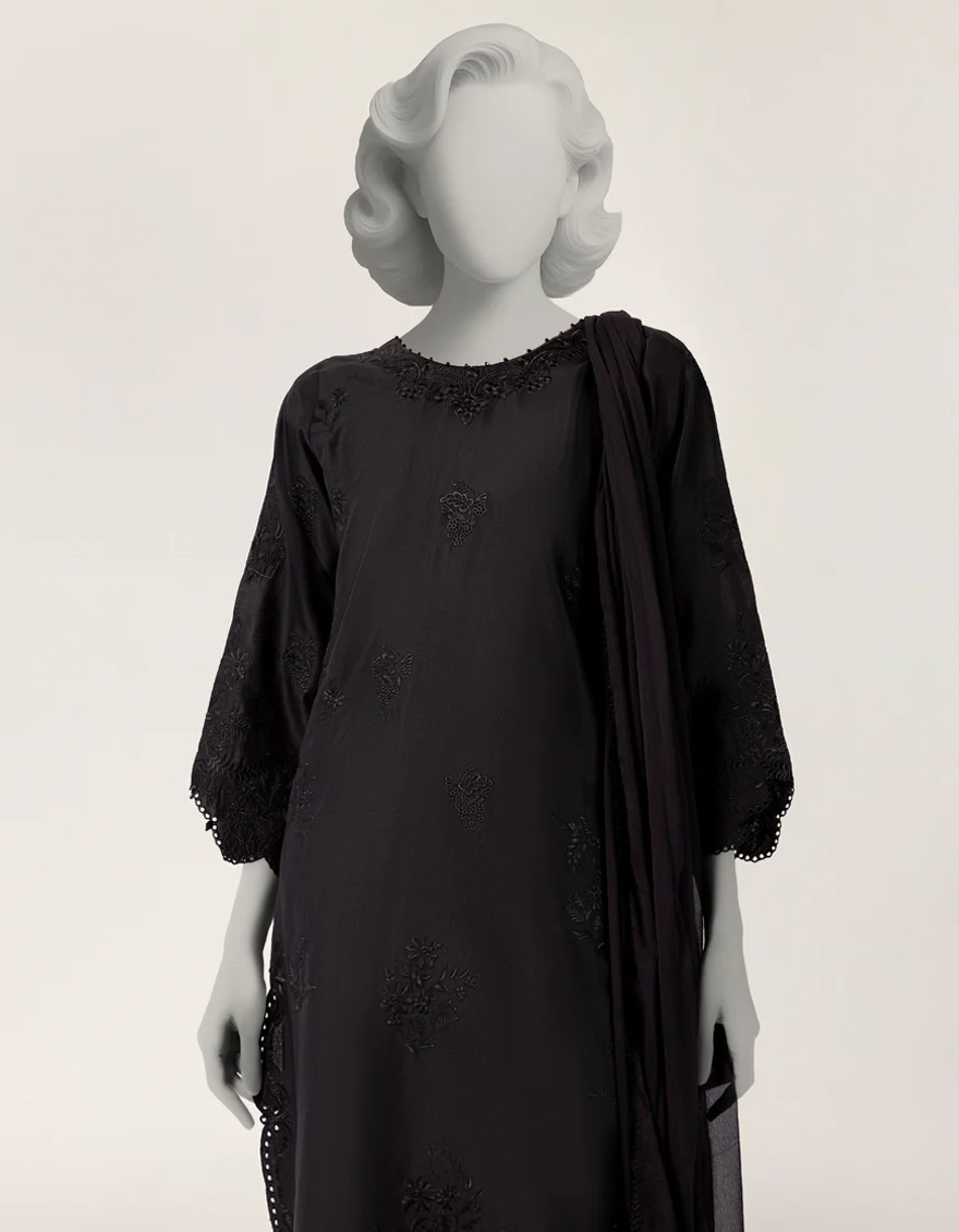 BLACK LAWN 3PC STITCHED | JLAWN-S-26-405/S SEHIFFLI-4 - Image 2