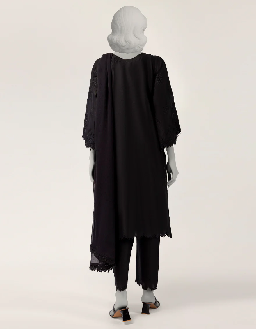 BLACK LAWN 3PC STITCHED | JLAWN-S-26-405/S SEHIFFLI-4 - Image 3
