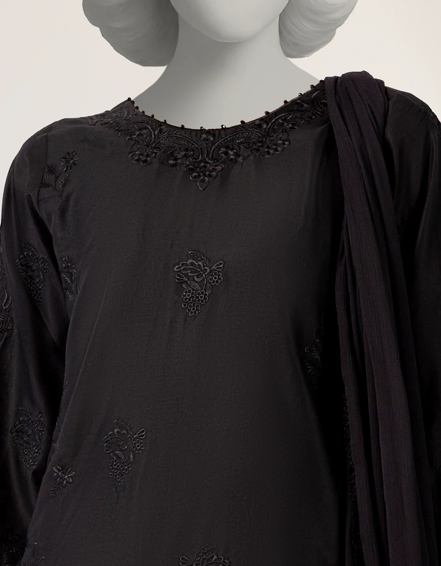 BLACK LAWN 3PC STITCHED | JLAWN-S-26-405/S SEHIFFLI-4 - Image 4