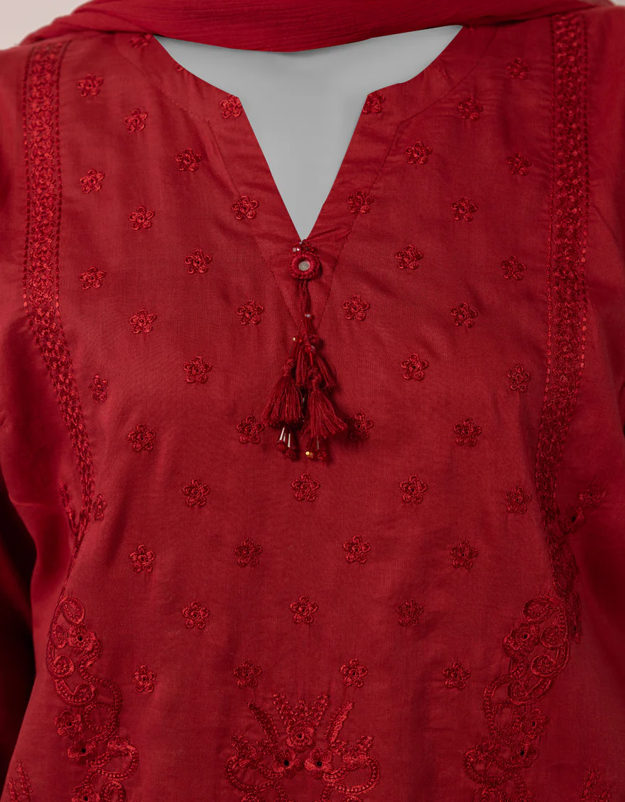 RED LAWN 3PC STITCHED | JLAWN-S-26-407/S SEHIFFLI-6 - Image 4