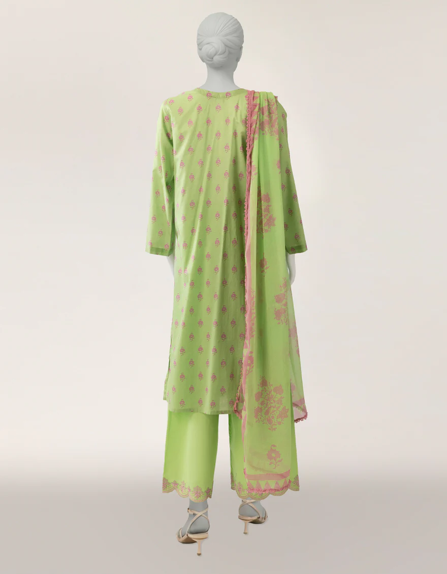 GREEN LAWN 3PC STITCHED | JLAWN-S-26-418/S TONAL BLOOM-3 - Image 2
