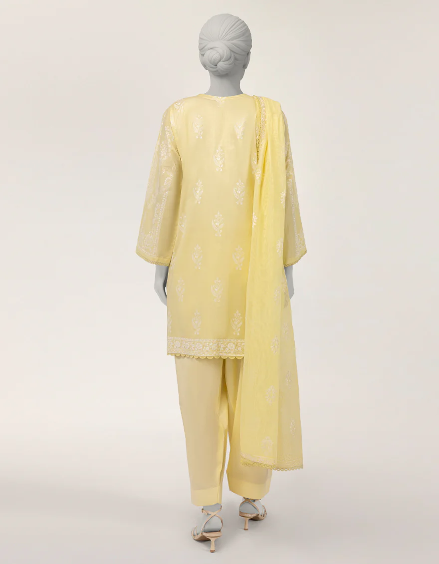 YELLOW LAWN 3PC STITCHED | JLAWN-S-26-430/S PRINT MUSE-03 - Image 2
