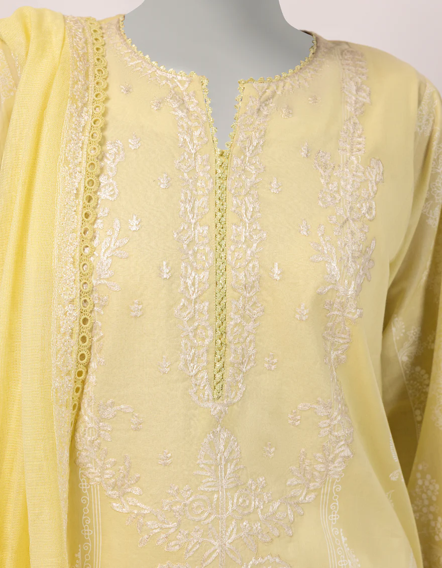 YELLOW LAWN 3PC STITCHED | JLAWN-S-26-430/S PRINT MUSE-03 - Image 4