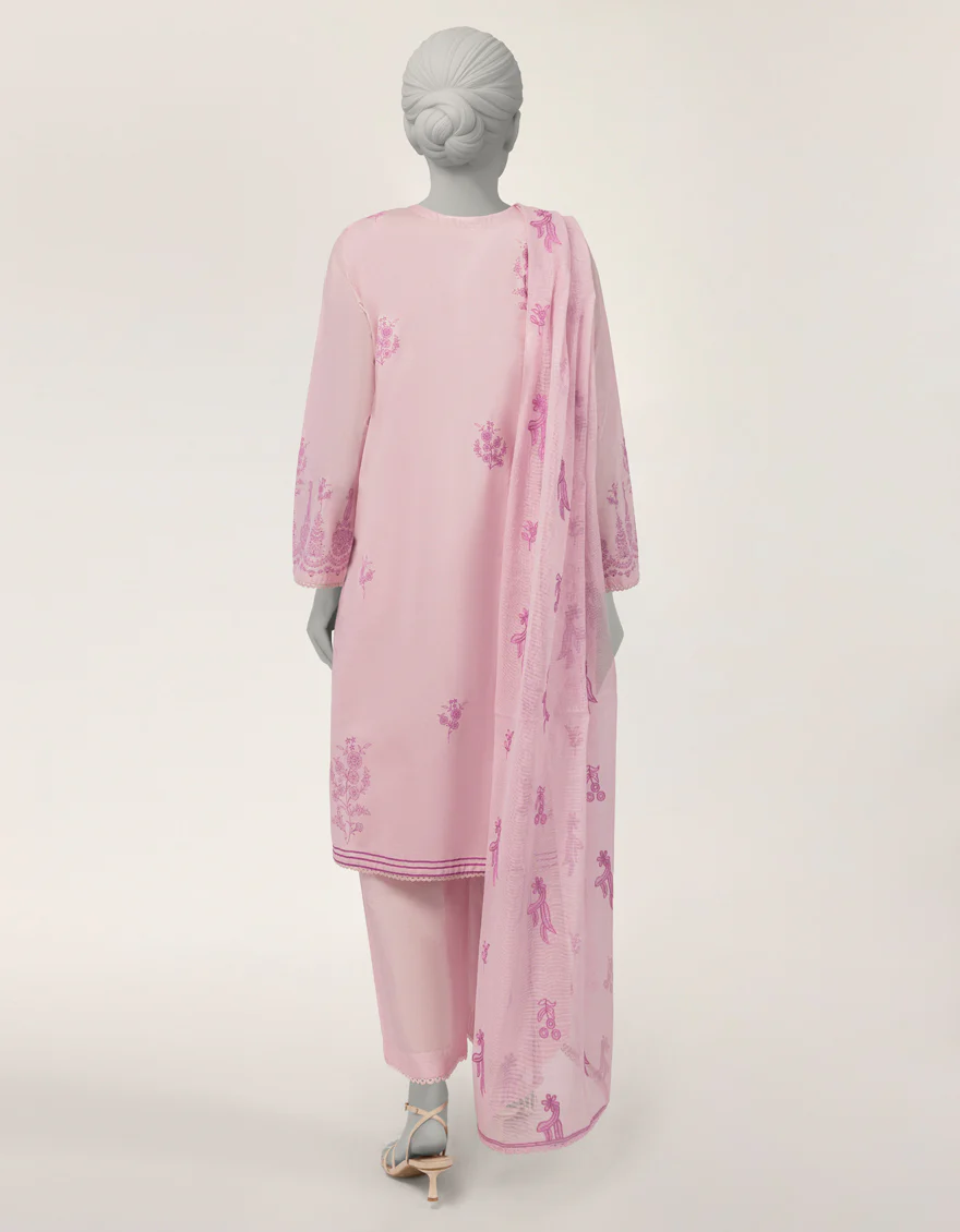 PINK LAWN 3PC STITCHED | JLAWN-S-26-432/S PRINT MUSE-05 - Image 2