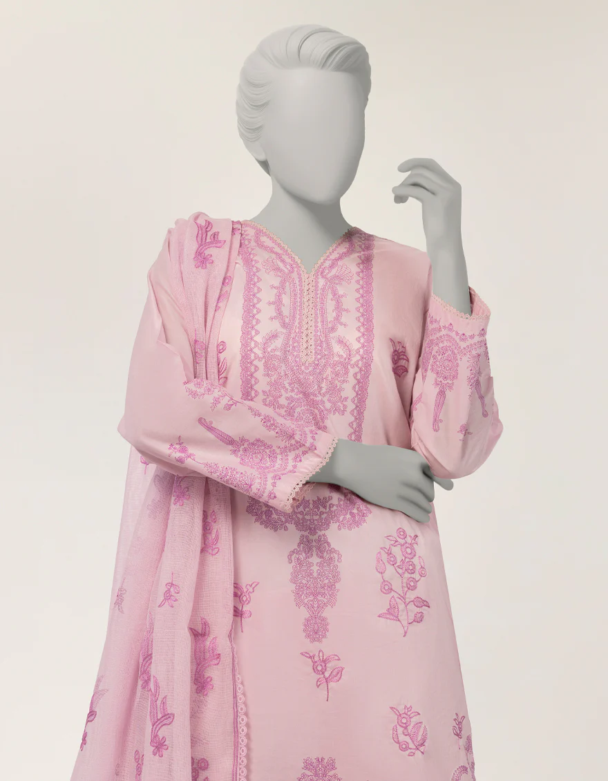 PINK LAWN 3PC STITCHED | JLAWN-S-26-432/S PRINT MUSE-05 - Image 3