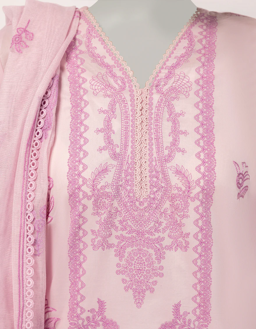 PINK LAWN 3PC STITCHED | JLAWN-S-26-432/S PRINT MUSE-05 - Image 4