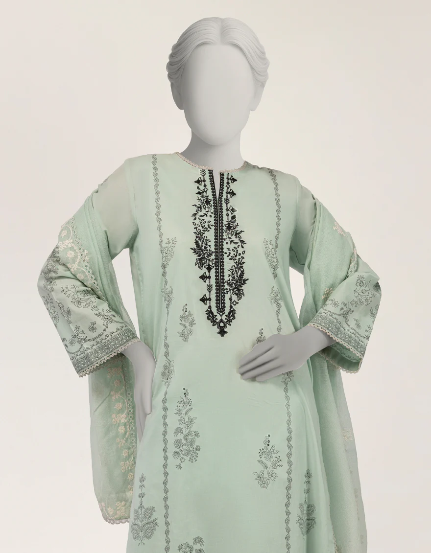 GREEN LAWN 3PC STITCHED | JLAWN-S-26-433/S PRINT MUSE-06 - Image 2
