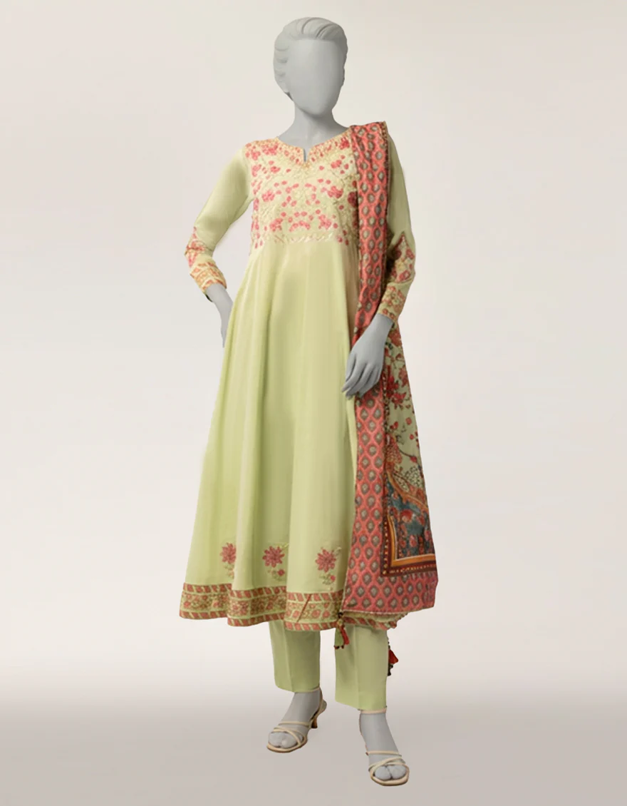 GREEN DOBBY 3PC STITCHED | JLAWN-S-26-440/S JAIPUR-03
