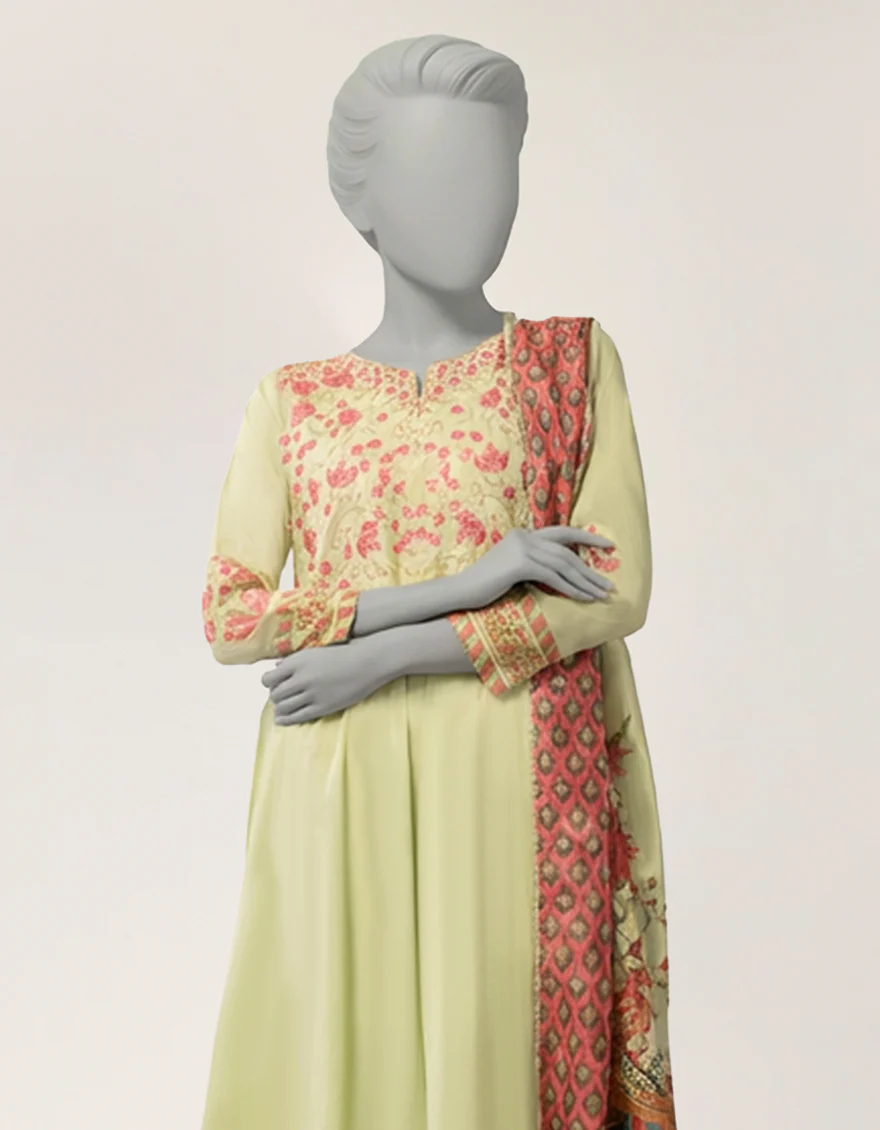 GREEN DOBBY 3PC STITCHED | JLAWN-S-26-440/S JAIPUR-03 - Image 2