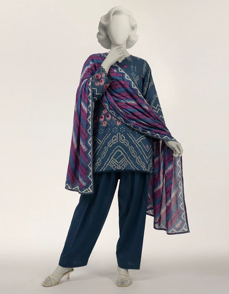 BLUE LAWN 3PC STITCHED | JLAWN-S-26-504/S TIE DIE-01