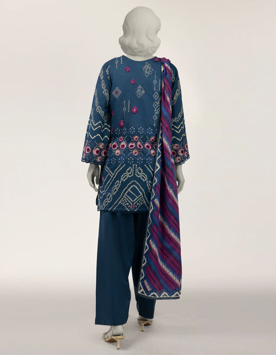 BLUE LAWN 3PC STITCHED | JLAWN-S-26-504/S TIE DIE-01 - Image 3
