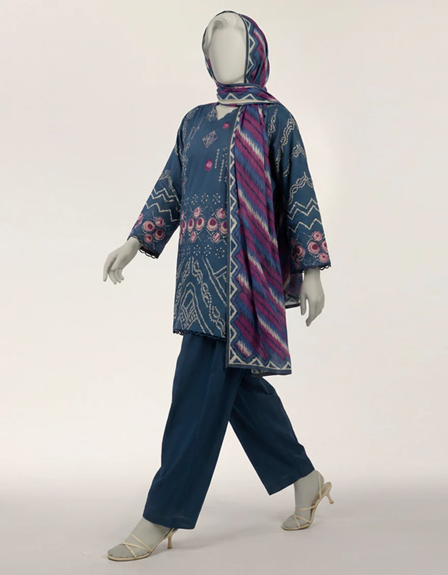 BLUE LAWN 3PC STITCHED | JLAWN-S-26-504/S TIE DIE-01 - Image 5