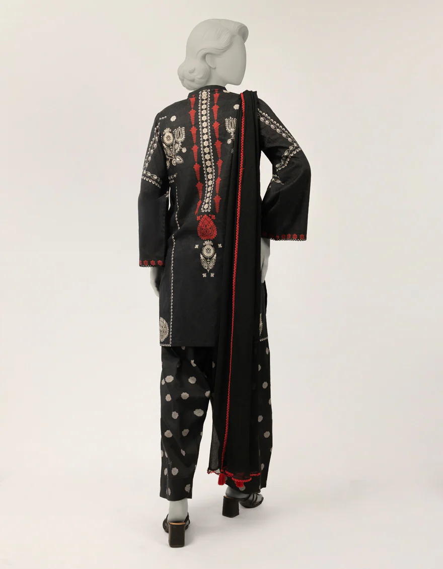 BLACK DOBBY 3PC STITCHED | JLAWN-S-26-508/S INK DROP-1 - Image 2