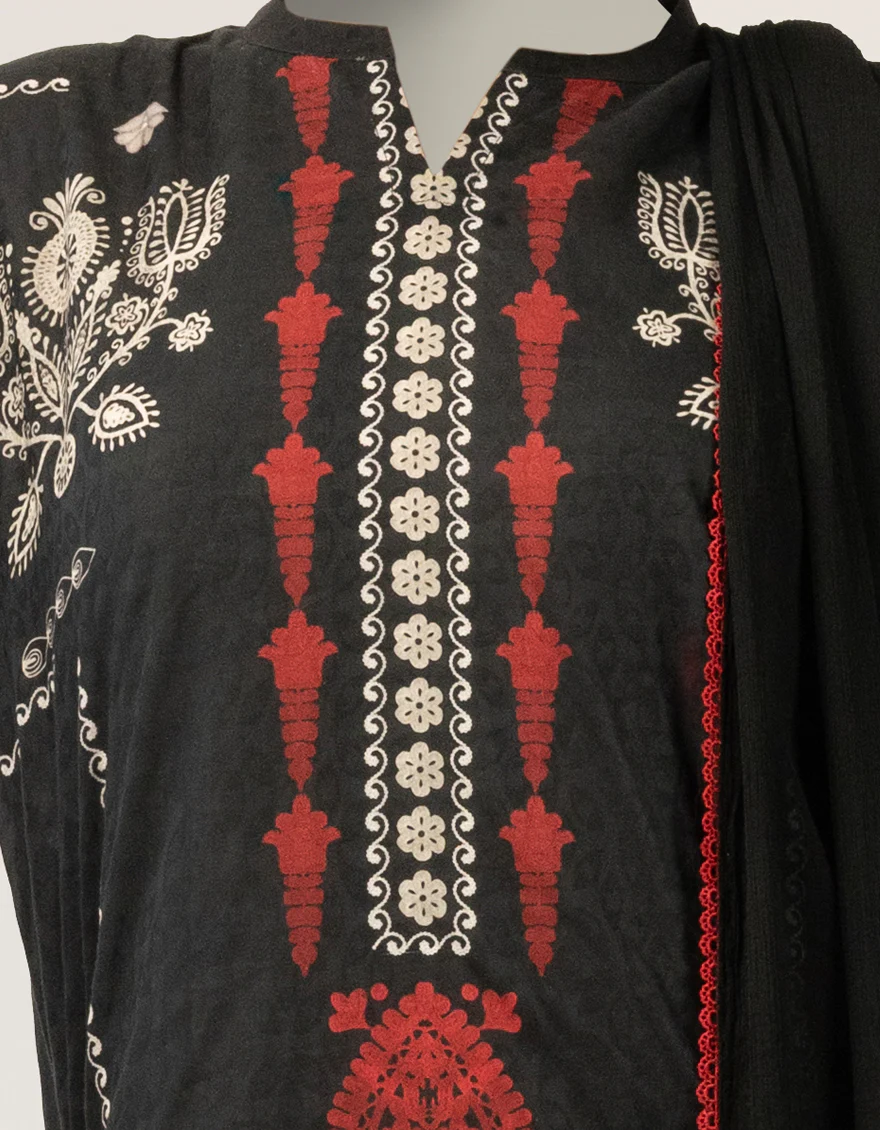 BLACK DOBBY 3PC STITCHED | JLAWN-S-26-508/S INK DROP-1 - Image 3