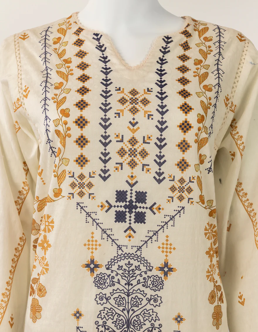 OFF WHITE LAWN 3PC STITCHED | JLAWN-S-26-509/S INK DROP-2 - Image 5