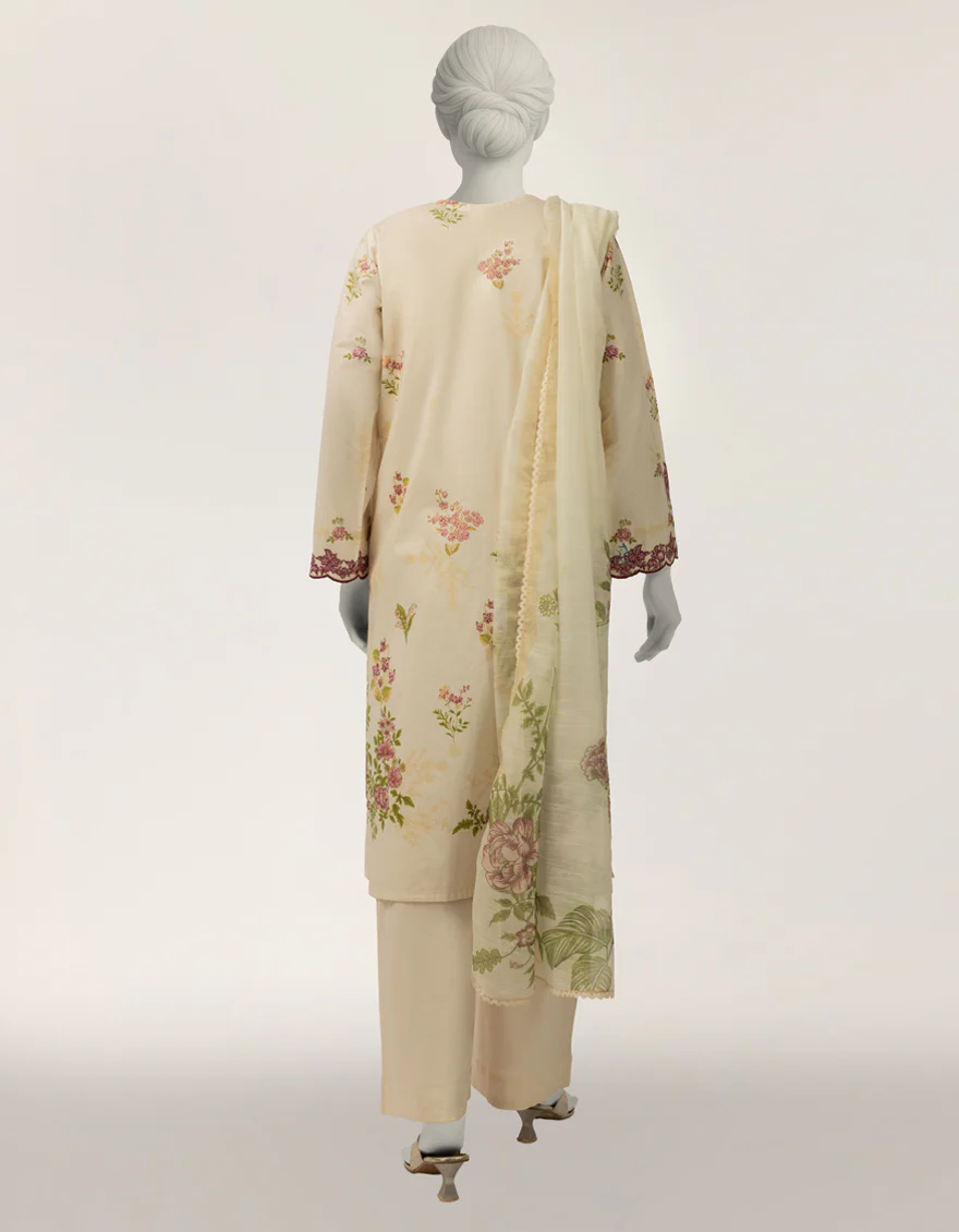 OFF WHITE LAWN 3PC STITCHED | JLAWN-S-26-523/S RIO BOTANICA-06 - Image 3