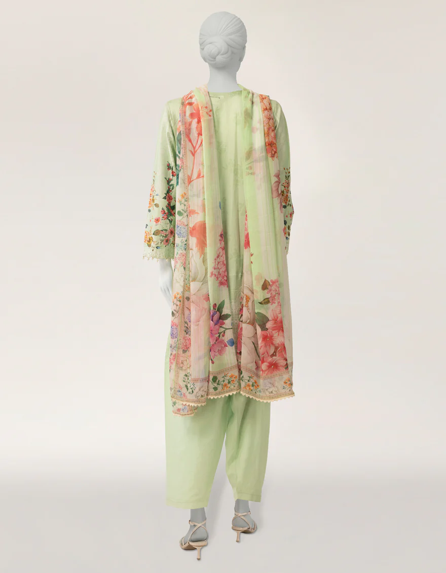 GREEN LAWN 3PC STITCHED | JLAWN-S-26-534/S MEADOW MUSE-05 - Image 2
