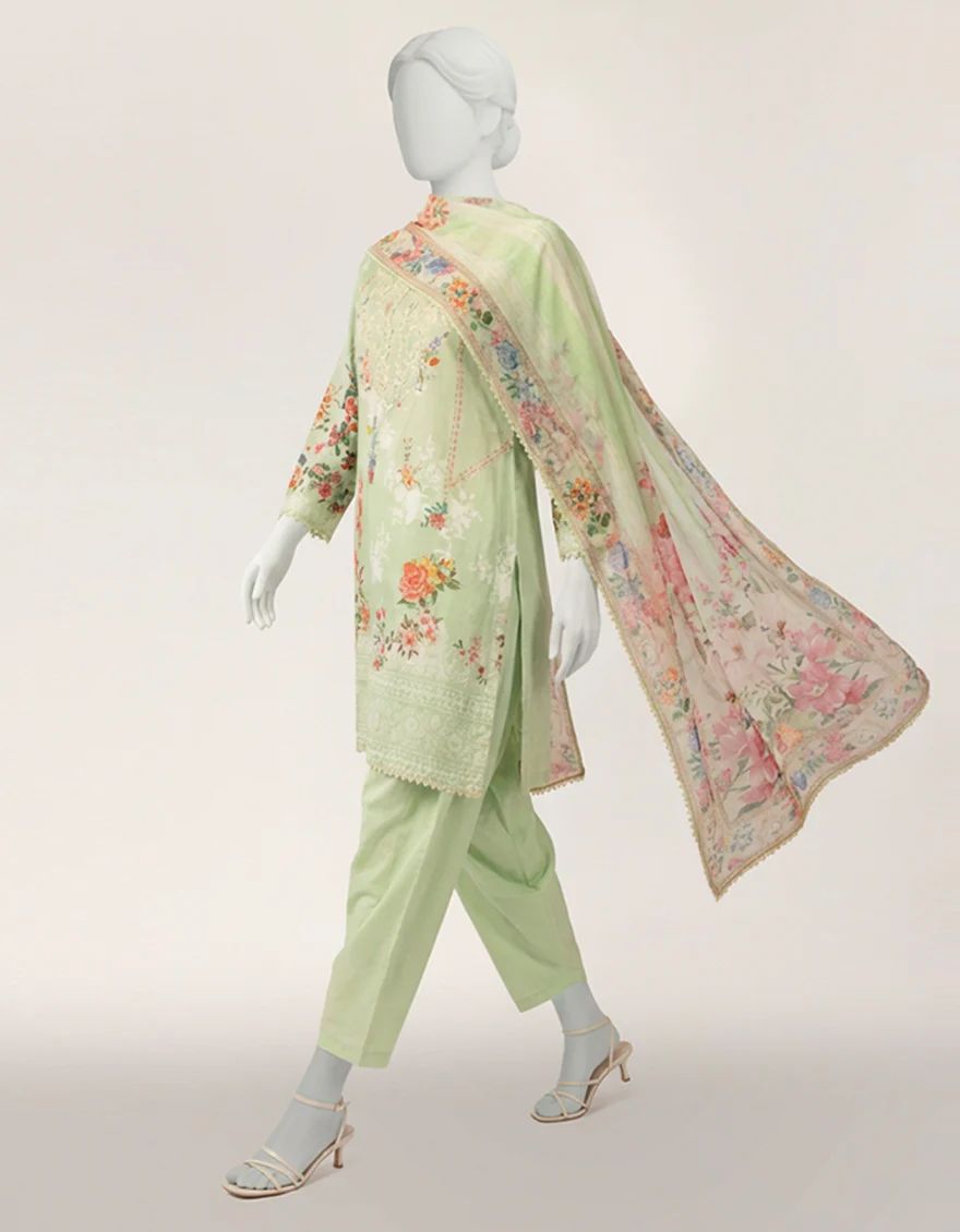 GREEN LAWN 3PC STITCHED | JLAWN-S-26-534/S MEADOW MUSE-05 - Image 6