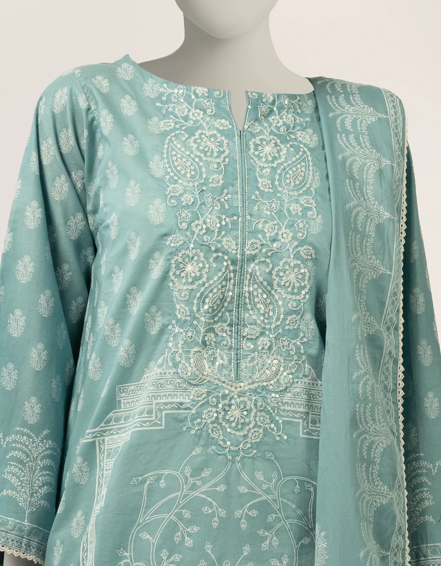 BLUE LAWN 3PC STITCHED | JLAWN-S-26-547/S FLORAL GARDEN-A-2 - Image 3