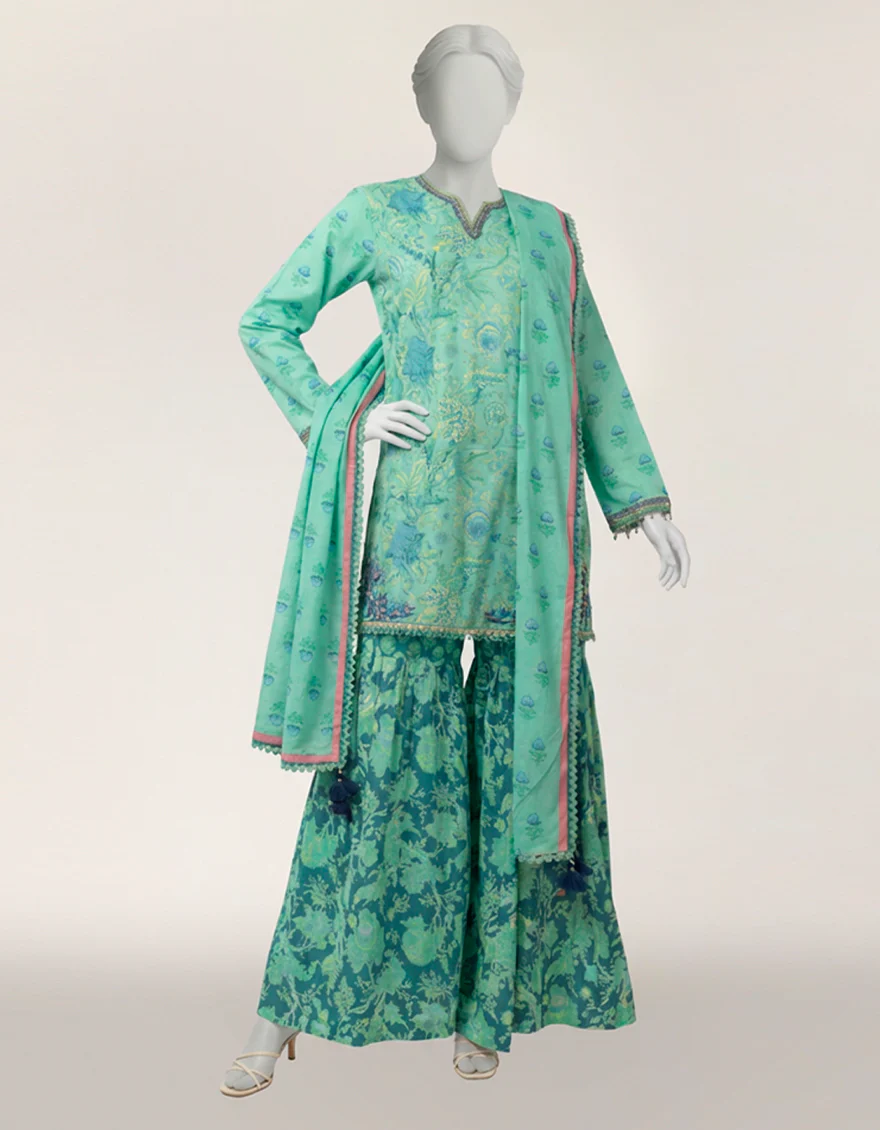GREEN LAWN 3PC STITCHED | JLAWN-S-26-556/S COLOR BLOCK-03 - Image 3