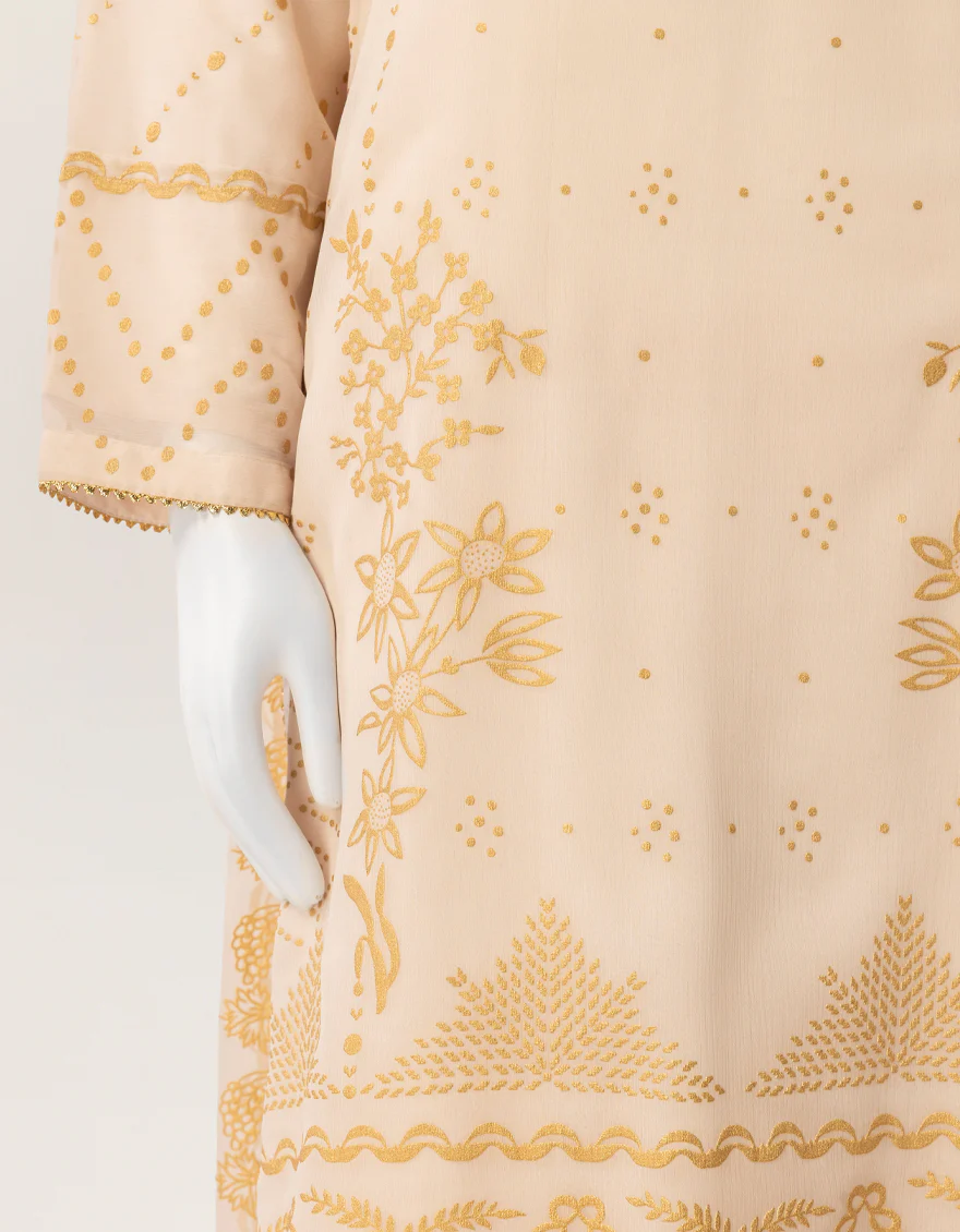 OFF WHITE BAMBER CHIFFON 3PC STITCHED | JLAWN-S-26-569/S MUKESH-04 - Image 7