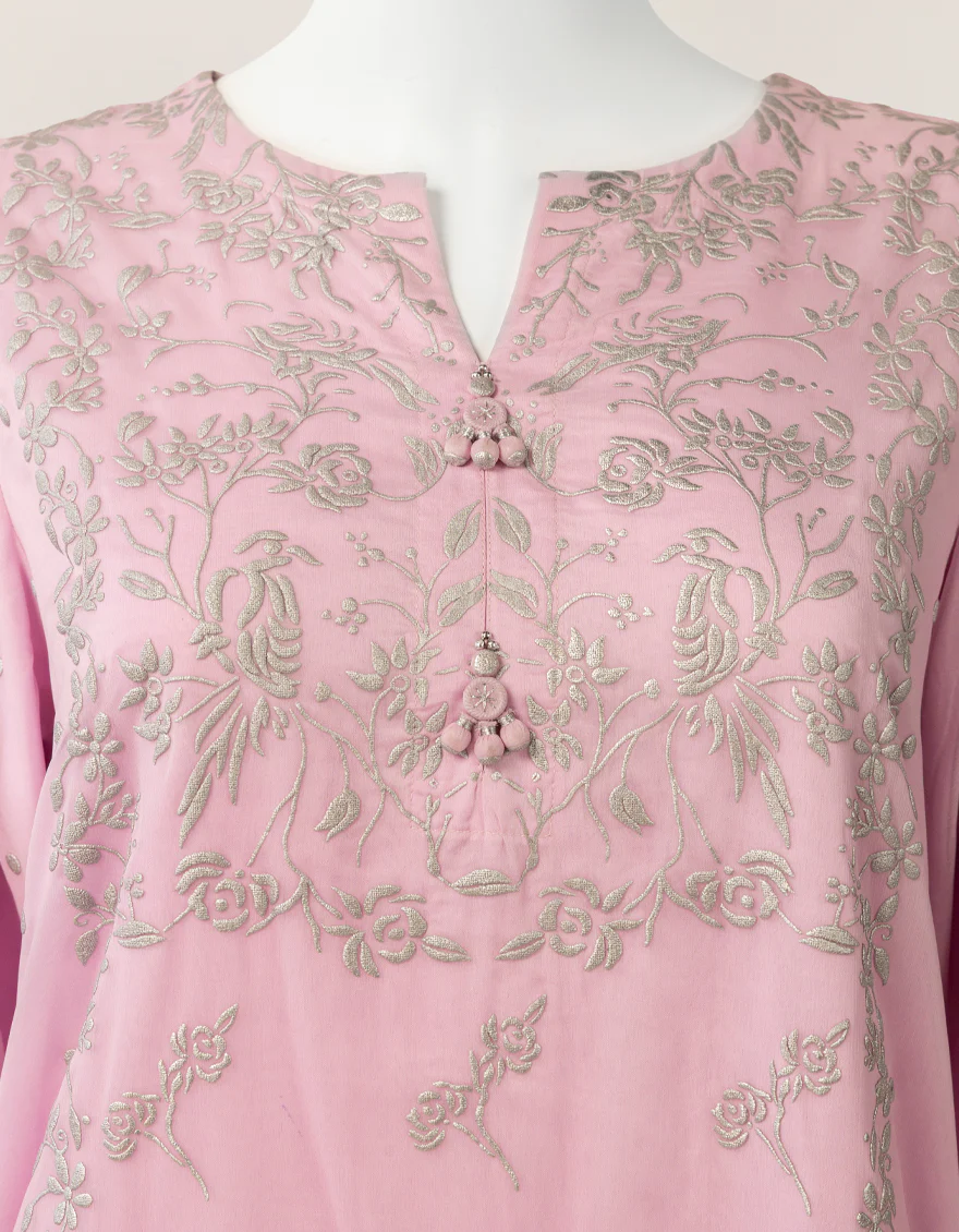PINK BAMBER CHIFFON 3PC STITCHED | JLAWN-S-26-570/S MUKESH-05 - Image 4