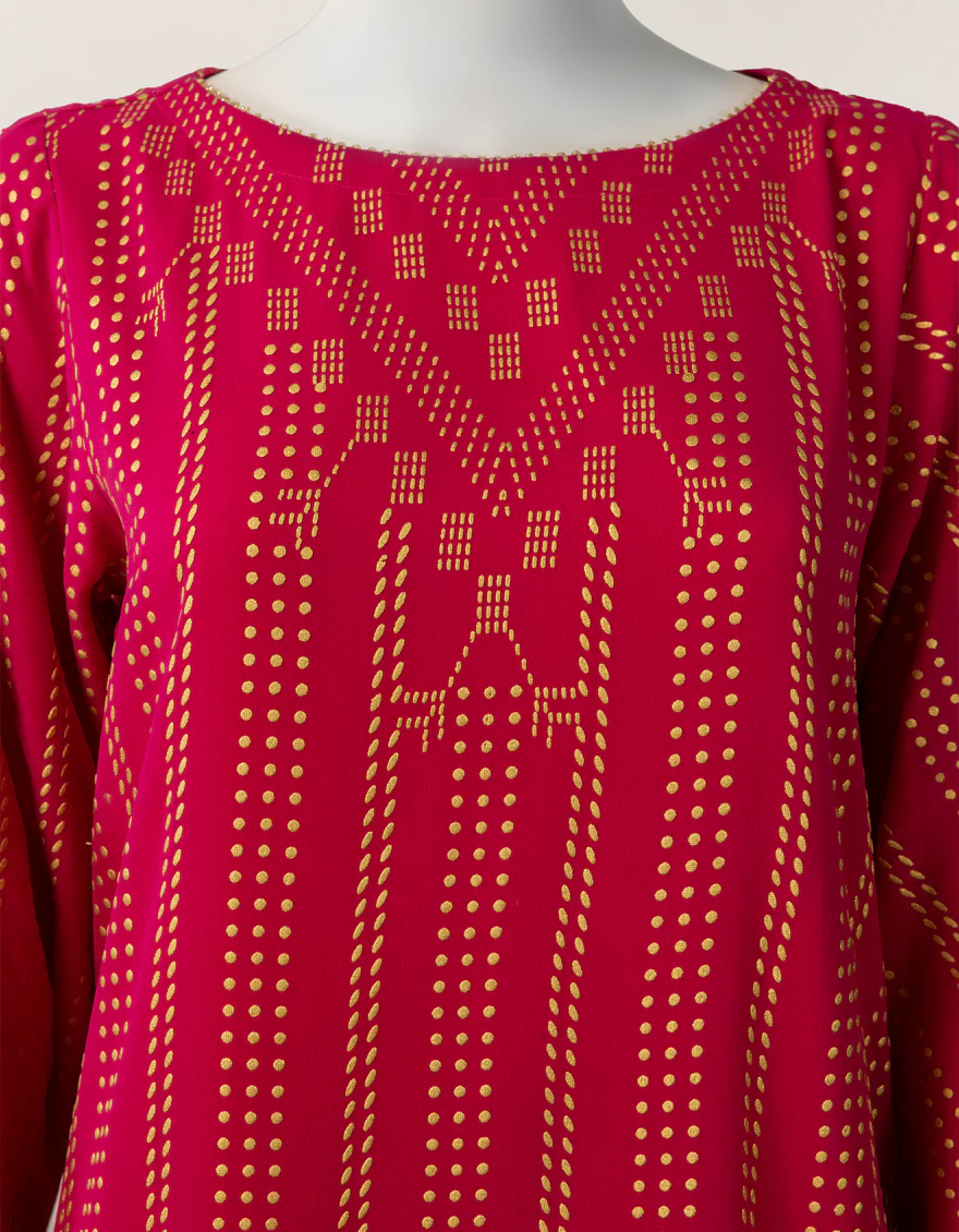 PINK BAMBER CHIFFON 3PC STITCHED | JLAWN-S-26-571/S MUKESH-06 - Image 4