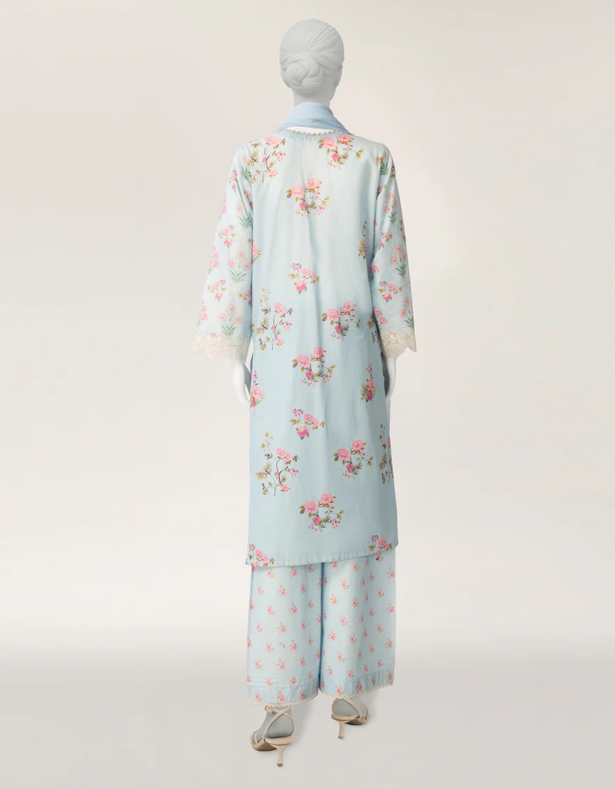 BLUE LAWN SILK 3PC STITCHED | JLAWN-S-26-572/S SCHIFFLI-A-1 - Image 3