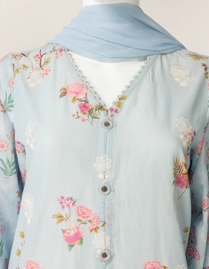 BLUE LAWN SILK 3PC STITCHED | JLAWN-S-26-572/S SCHIFFLI-A-1 - Image 4